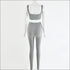 Cropped Tank Top And Tight Pants Sports Two Pieces Sets