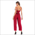 Deep V Neck Defined Waist Strap Jumpsuits