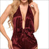 Deep V-Neck One-piece Lace Nightwear