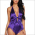 Deep V-Neck One-piece Lace Nightwear