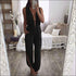 Deep V-neck Sleeveless Back Vent Jumpsuits
