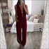 Deep V-neck Sleeveless Back Vent Jumpsuits