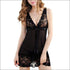 Deep V Women Sexy Lace Sleepwear Dress