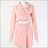 Double-breasted Cropped Blazer Mini Skirt Set