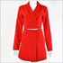 Double-breasted Cropped Blazer Mini Skirt Set