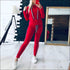 Drawstring Long-sleeve Hoodie And Letter Print Pants Sports Two Pieces Sets