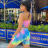 Dye Tube Top And Tight Shorts Women Two Pieces Sets