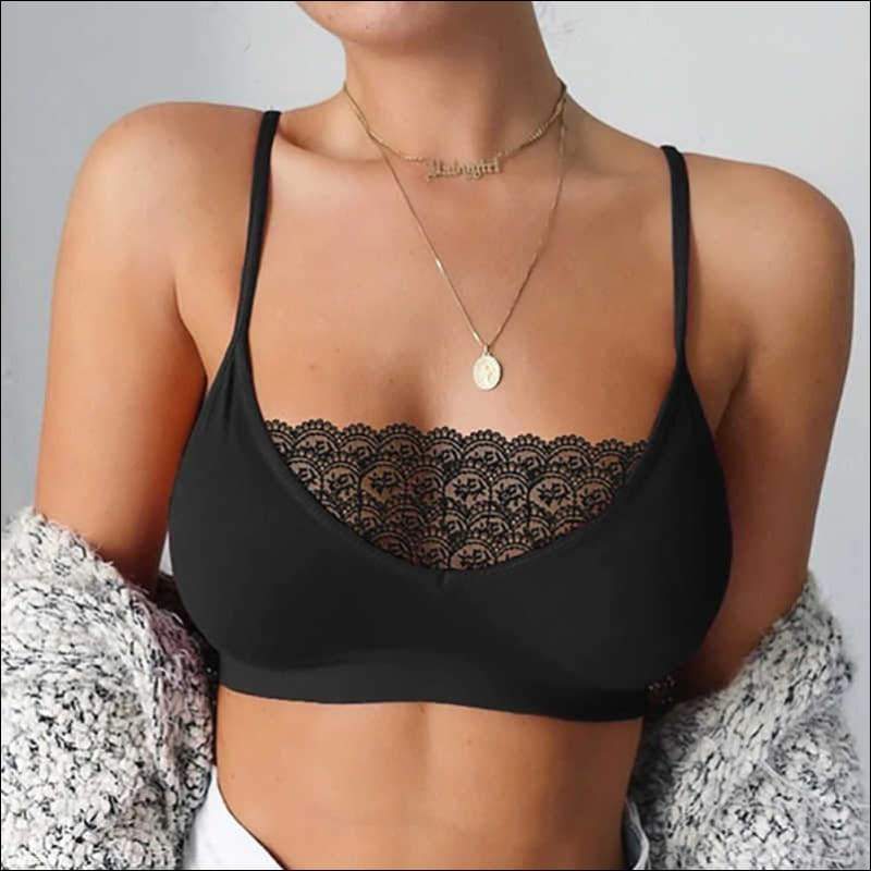 Elastic Lace Bra - S / Black - Lingerie & Sleep