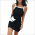 Elastic Slim Pack Hip Sleeveless Nightdress Cat Pattern
