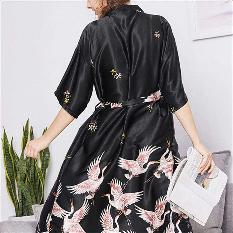 Elegant Floral Printed Night-robe - Lingerie & Sleep