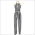 Elegant Stripes Pattern Halter Neck Wide-leg Jumpsuits