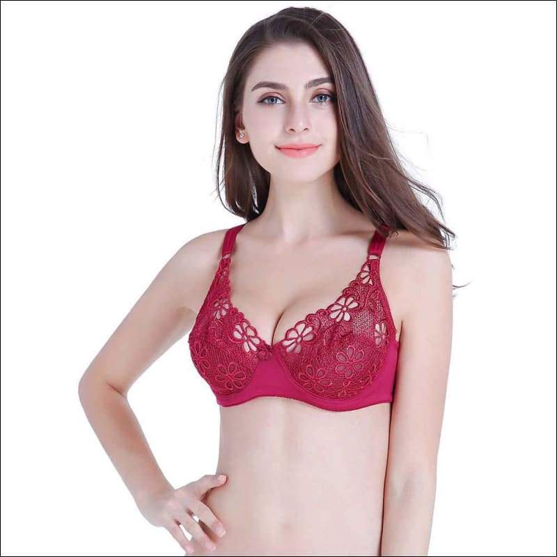 Embroidery Lace Adjustable Bra - Lingerie & Sleep