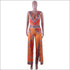 Ethnic Print Sleeveless V Neck Casual Jumpsuits