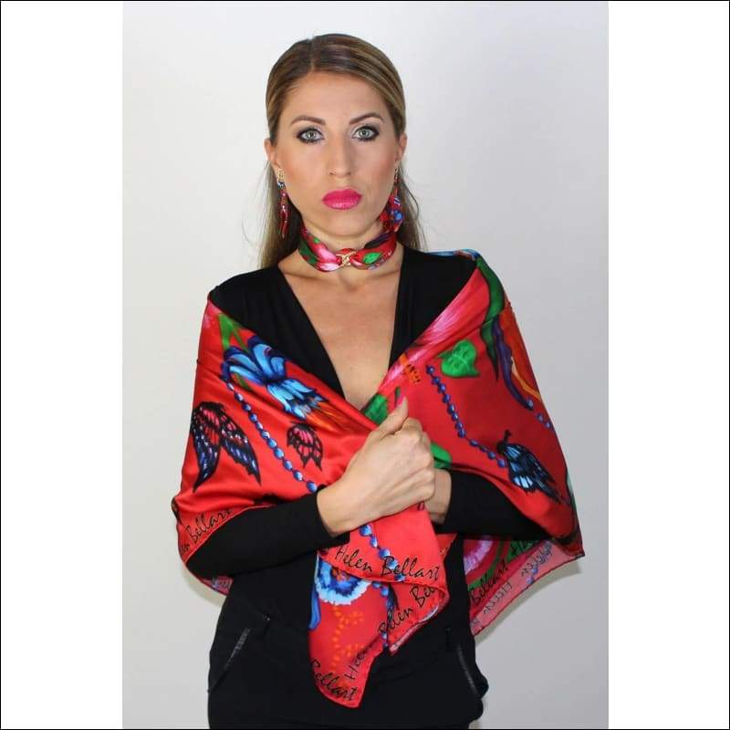 Exotic Garden silk scarf 110x110 cm - Silk Scarves