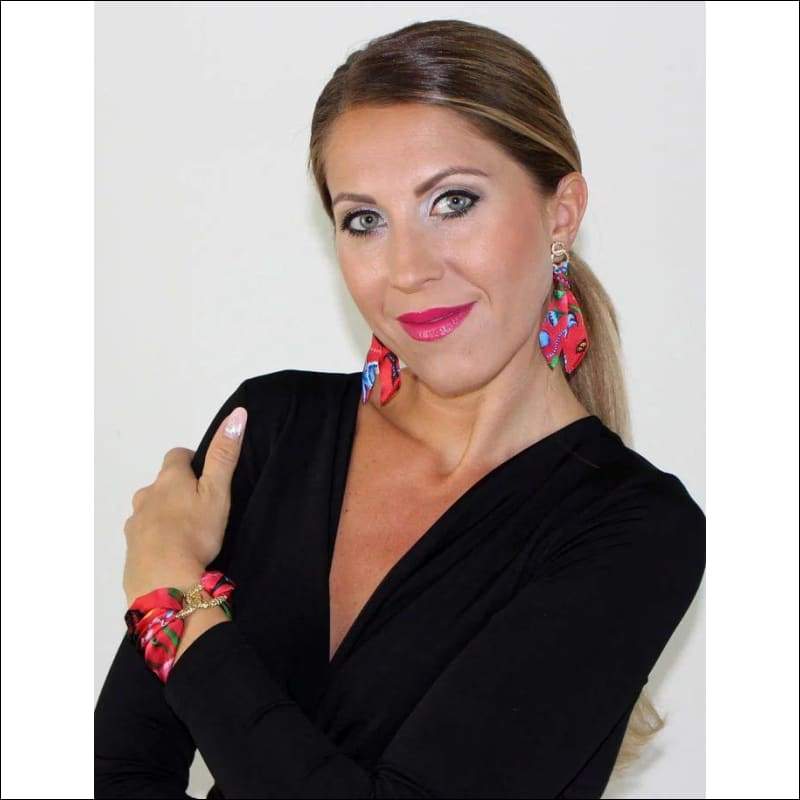 Exotic Garden silk tie earring - Gold - Earrings