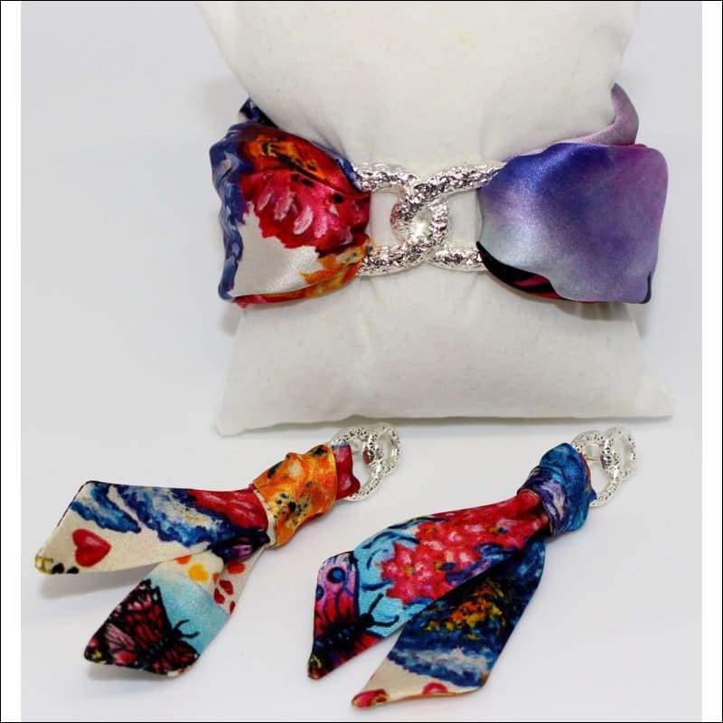 Fall in Love silk tie earring - Gold - Earrings