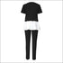 Fashion Round Collar Irregular Patchwork Top And Slim Pants