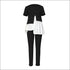 Fashion Round Collar Irregular Patchwork Top And Slim Pants