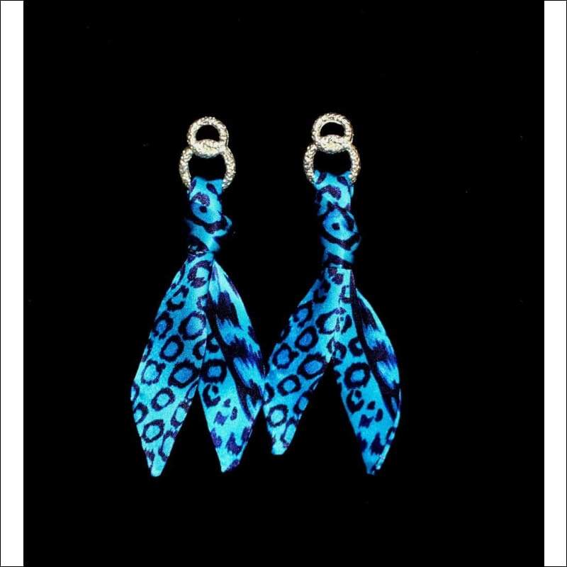 Feline silk tie earring & bracelet set - Earrings