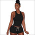 Flattering Tank Top Lace-up Shorts Sports Set