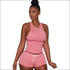 Flattering Tank Top Lace-up Shorts Sports Set