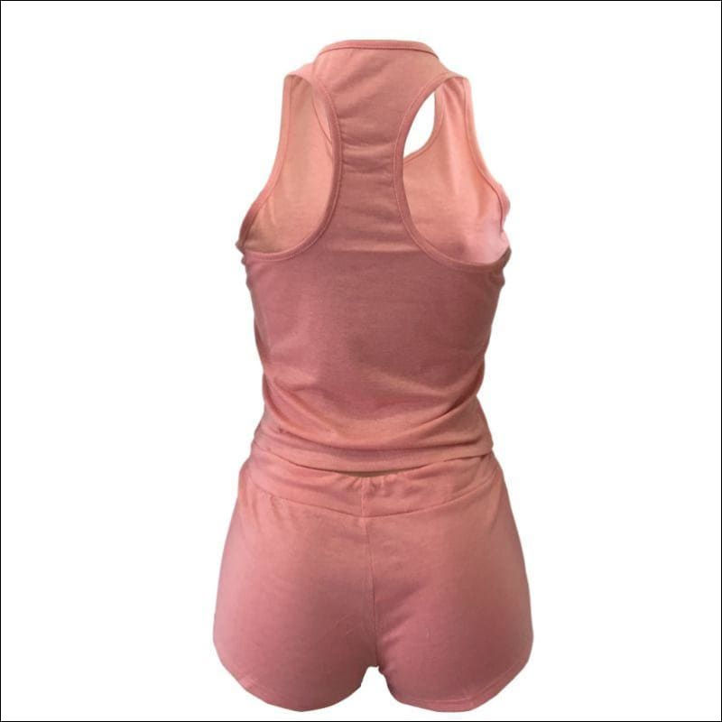 Flattering Tank Top Lace-up Shorts Sports Set - Sets Co-ords