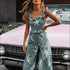Floral Print Sleeveless Ruffle Sling Jumpsuits