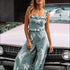 Floral Print Sleeveless Ruffle Sling Jumpsuits