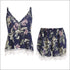 Floral Print V-neck Camisole And Shorts Sleepwear Set