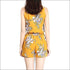 Flower Pattern Printed V-neck Camisole+Shorts Chiffon Suit