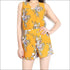 Flower Pattern Printed V-neck Camisole+Shorts Chiffon Suit