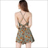 Flowers Printed Backless Strap Halter Tank Tops And Pleated Shorts 2Pcs Set