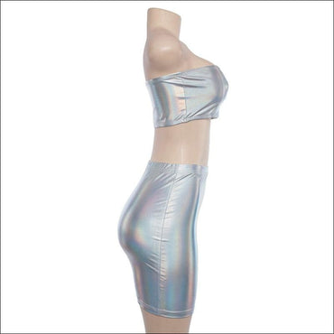 Fluorescence Color Tube Top And Skirt Two Pieces Set