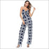 Geometric Print Knotted Casual Jumpsuits