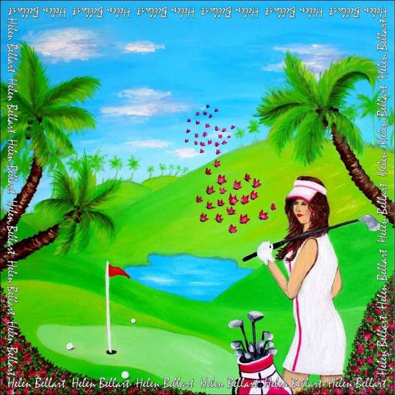 Golf Lady silk scarf 45x45 cm - Silk Scarves