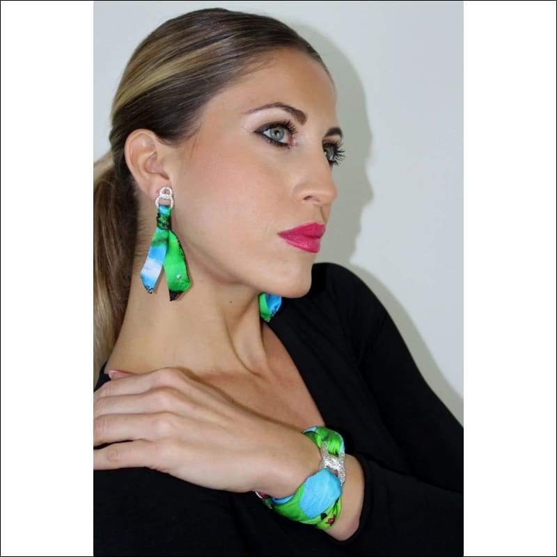 Golf Lady silk tie earring - Gold - Earrings