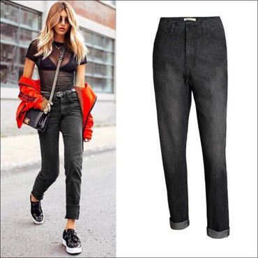 Gradient Black Color Loose Straight Jeans