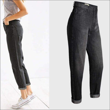 Gradient Black Color Loose Straight Jeans