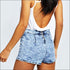 Gradient Color Broad Leg Jean Shorts