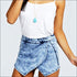 Gradient Color Broad Leg Jean Shorts