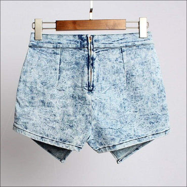 Gradient Color Broad Leg Jean Shorts