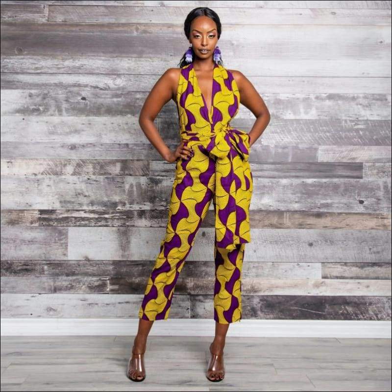 Graphic Print Sleeveless Jumpsuits - Jumpsuits