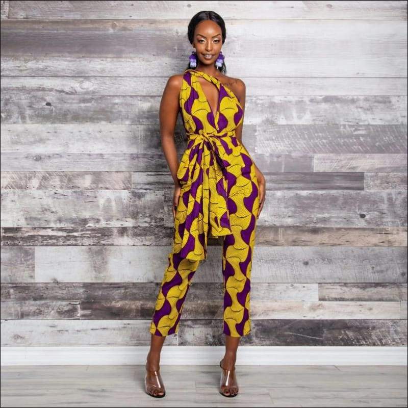 Graphic Print Sleeveless Jumpsuits - S / FKAD003 - Jumpsuits