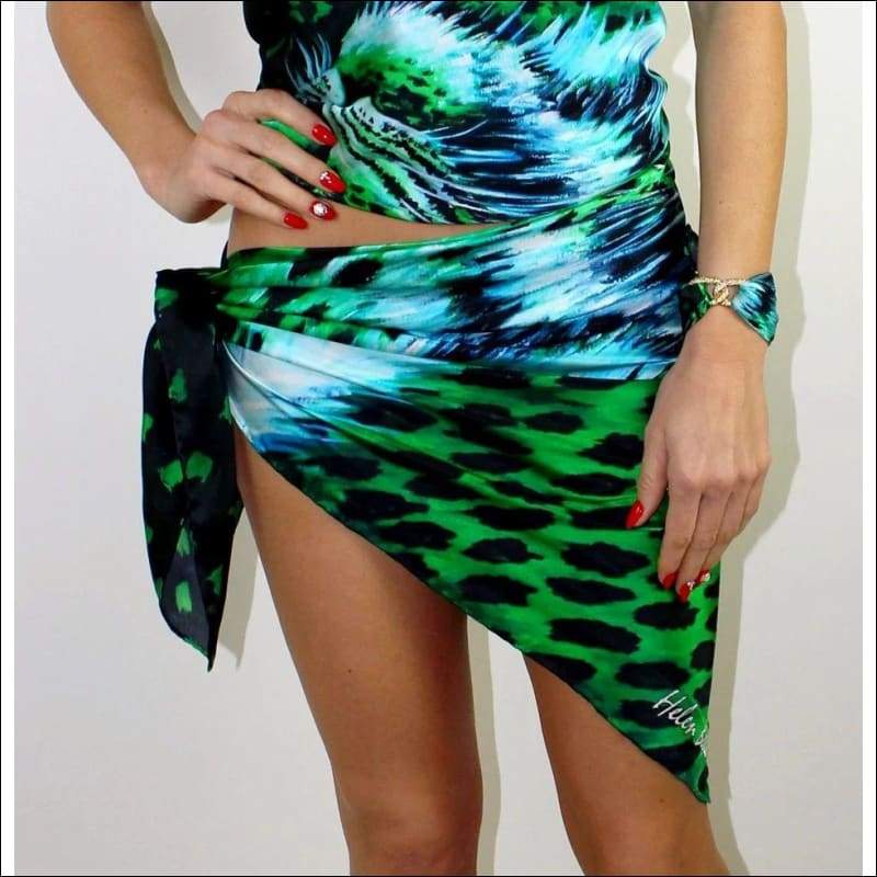 Green Tiger silk pareo 110x110 cm - Tops & Pareos