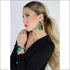 Green Tiger silk tie earring
