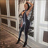 Halter Pattern Sleeveless Backless Tight Jumpsuits
