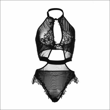 Hollow-out Design Solid Color Plus Size Bodysuit