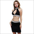 Hollow Sweetheart Design Crop Halter Top And Tight Skirt Set