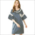 Home Wear Casual Stripe Pattern Short Sleeves Nightdress