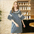 Home Wear Casual Stripe Pattern Short Sleeves Nightdress